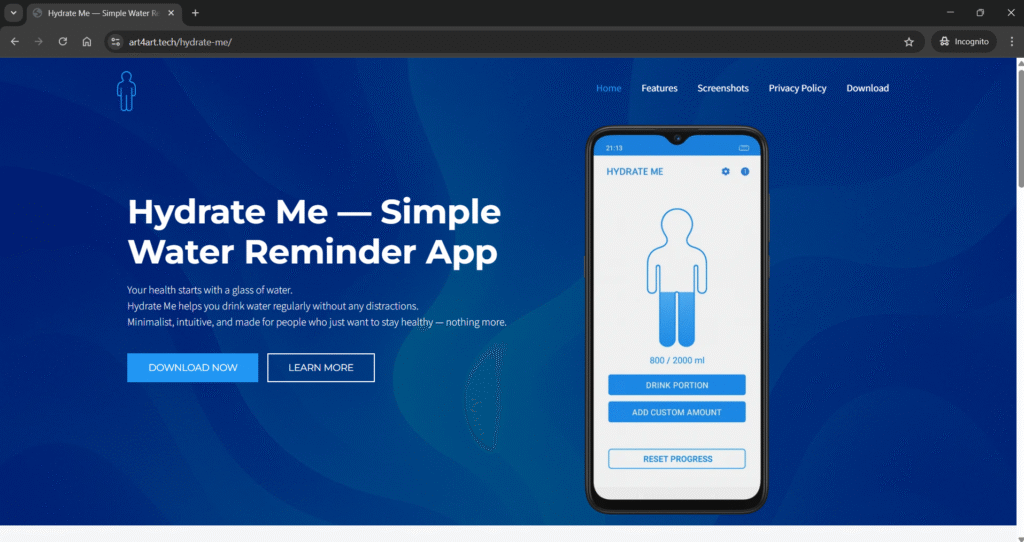 Hydrate Me – android app
