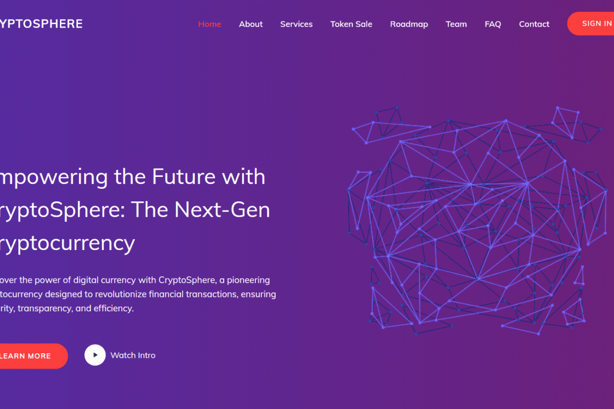 CryptoSphere – Landing Page
